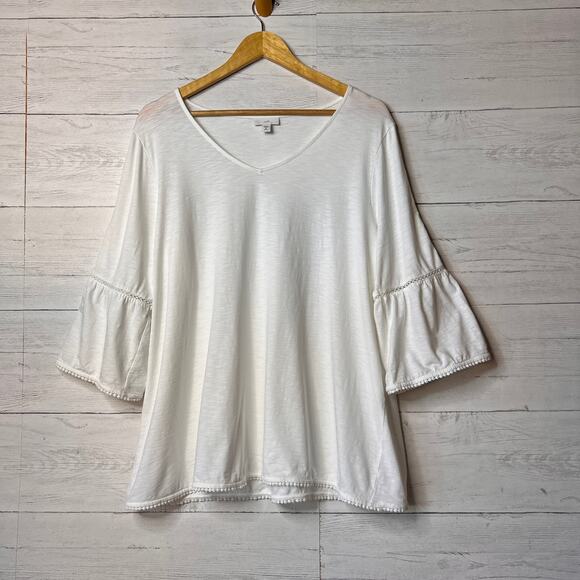 J. Jill Tops - J Jill Tunic Top Womens Size XL Petite White Bohemian Fabric Button Detail